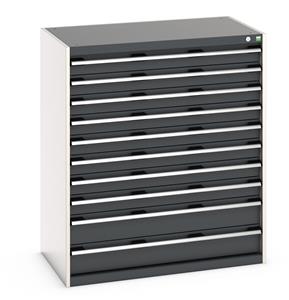 Bott Cubio drawer cabinet with overall dimensions of 1050mm wide x 650mm deep x 1200mm high Cabinet consists of 8 x 100mm and 2 x 150mm high drawers 100% extension drawer with internal dimensions of 925mm wide x 525mm deep. The drawers have a... Bott Drawer Cabinets 1050 x 650 installed in your Engineering Department